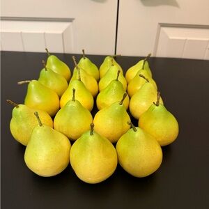 Lot of 19 Faux Pear Realistic Fake Fruit 3 in x 2.5 in Farmhouse Home Decor